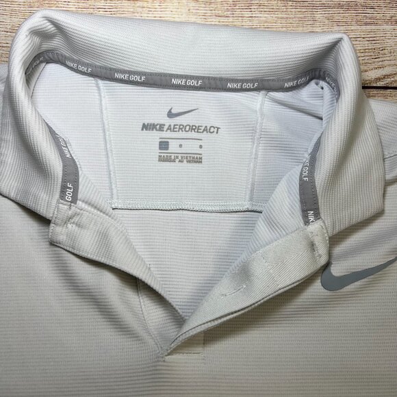 Nike AeroReact Golf Polo Shirt Mens Large grey Dri-FIT Performance Preowned - Picture 3 of 11